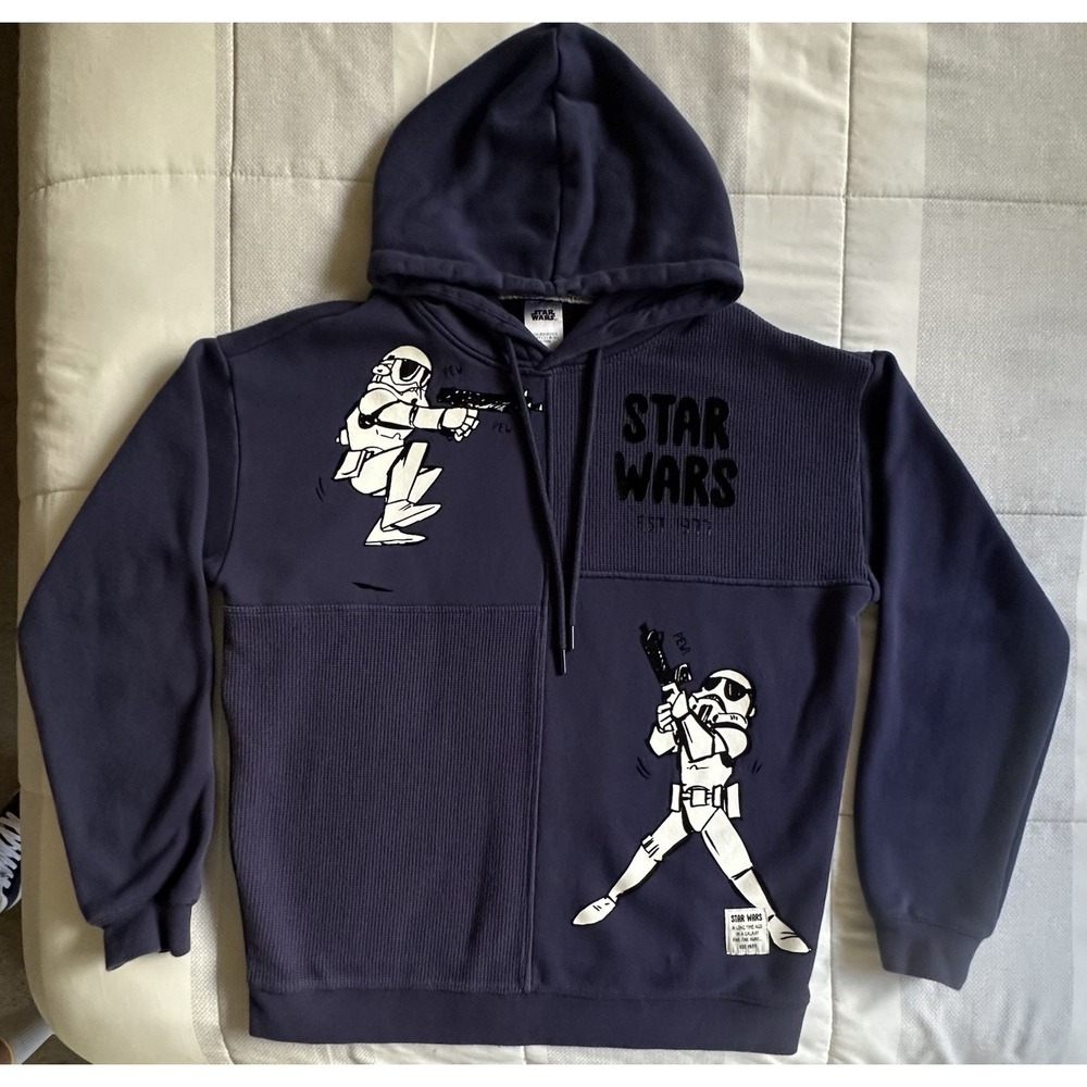Star Wars Stormtrooper Graphic Hoodie Sweatshirt Navy Disney Park Size S